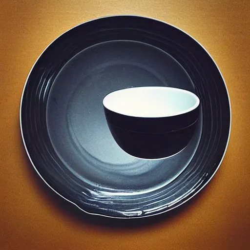 Image similar to “a cup and plate by Zaha Hadid”