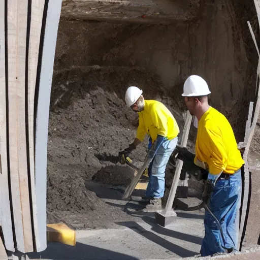 Image similar to construction workers working on a portal photo