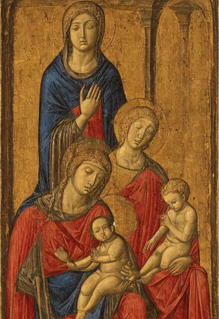 Image similar to Rucellai Madonna by Duccio, circa 1285