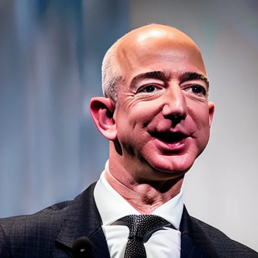 Image similar to photo of jeff bezos with very very very long hair hair