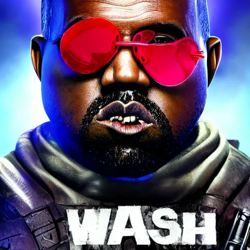 Prompt: 'Kanye West as willy wonka' in gears of war, splash art, movie still, cinematic lighting, dramatic, octane render, long lens, shallow depth of field, bokeh, anamorphic lens flare, 8k, hyper detailed, 35mm film grain