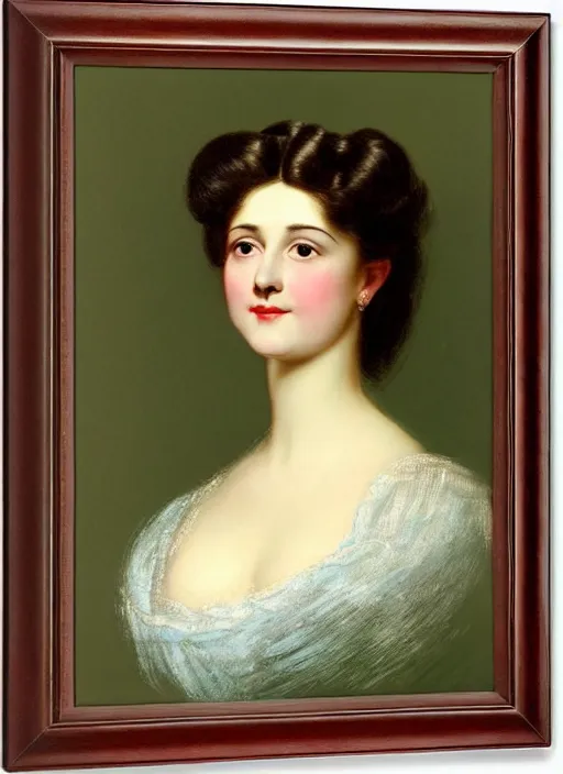 Image similar to a portrait of a pretty young lady by alfred parsons