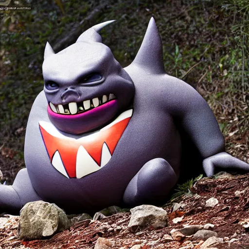 Prompt: national geographic professional photo of gengar, award winning