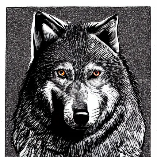 Image similar to portrait of retarded wolf, propaganda style