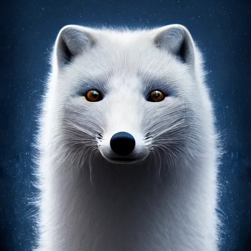 Prompt: portrait arctic fox, galaxy background, octane, cinematic, hyper realism, high detail, octane render, 8k