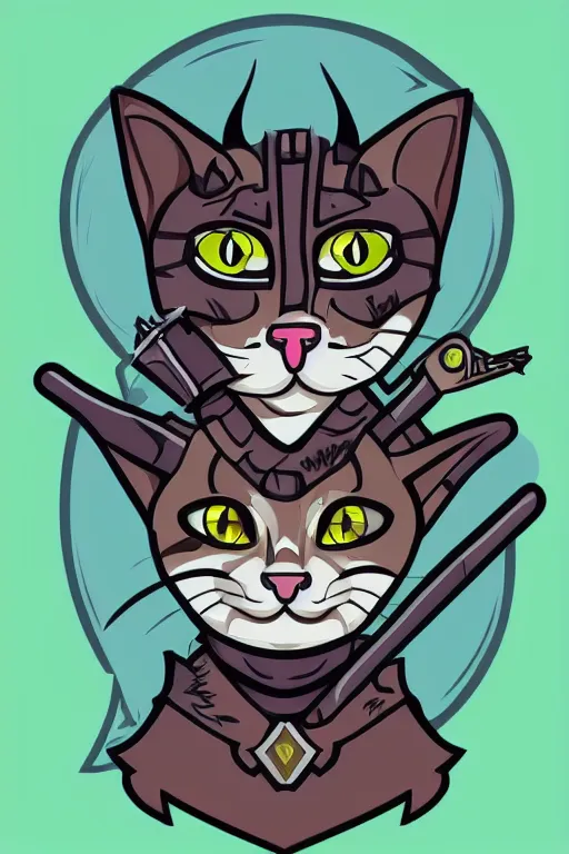 Image similar to A portrait of a kitten as evil warlord general, sticker, Anthropomorphized, portrait, highly detailed, colorful, illustration, smooth and clean vector curves, no jagged lines, vector art, smooth