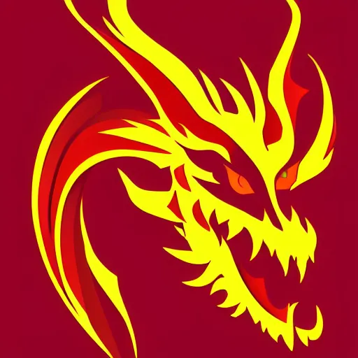 Prompt: fire dragon head vector art