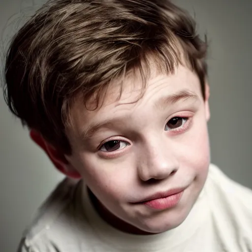 Prompt: a 4 year old boy with old wrinkly skin, real natural facial hair, old skin, young kid, 4 years old, very young, portrait photo, head shot, hyperrealistic