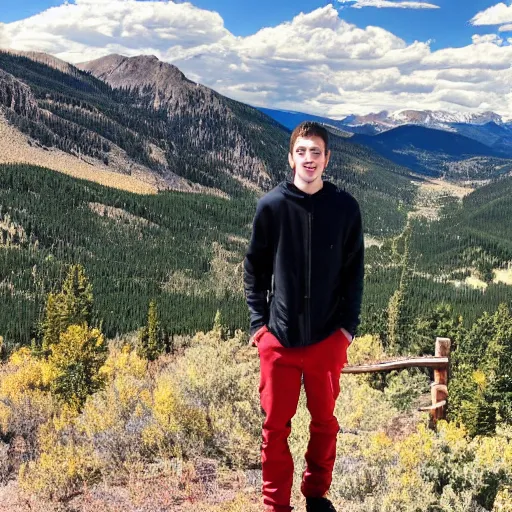 Image similar to pete davidson in colorado mountains in the background