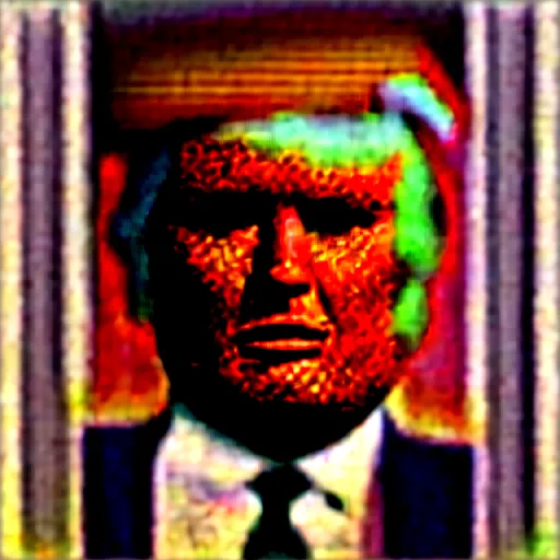 Image similar to donald trump portrait in the style of jason edmiston