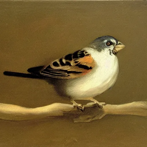 Prompt: a sparrow, by Francisco de Goya, oil on canvas