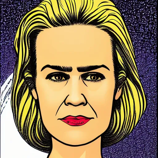 Image similar to sarah paulson retro minimalist portrait by jean giraud, moebius starwatcher comic, 8 k