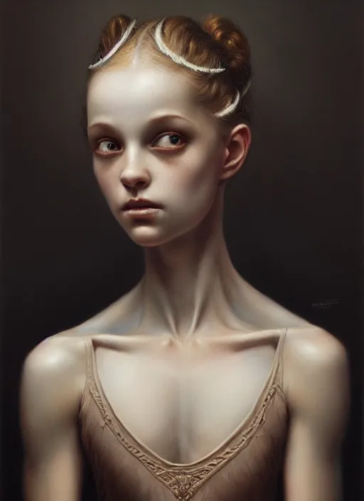 Image similar to ultra realistic, beautiful teenage ballerina, in the style of peter mohrbacher by weta digital and beth cavener, high face symmetry, intricate, masterpiece, award winning, high face symmetry, intricate