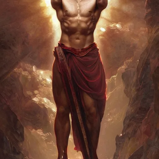 Prompt: henry cavill as a heavenly god, upper body, muscular, fantasy, intricate, elegant, highly detailed, digital painting, artstation, concept art, smooth, sharp focus, illustration, art by artgerm and greg rutkowski and alphonse mucha
