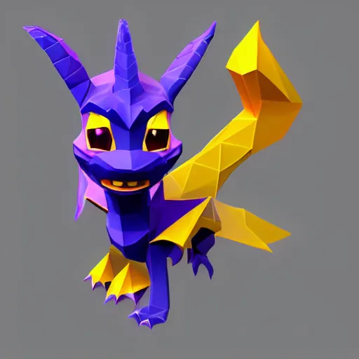 Image similar to low poly spyro the dragon