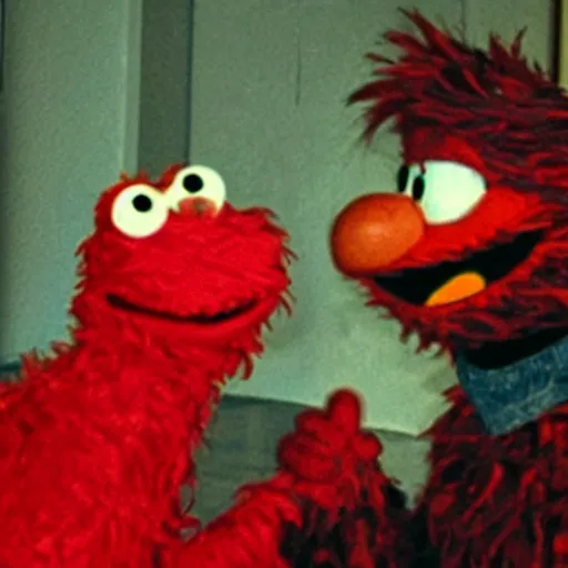 Prompt: Elmo burning alive