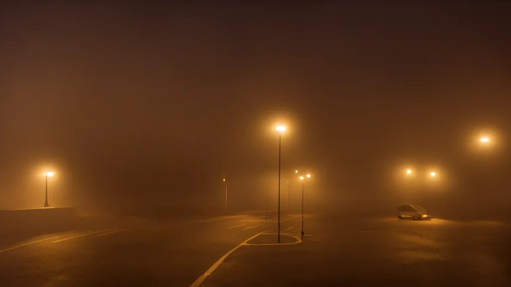 Image similar to photograph of a foggy latin american city at night by henri prestes, 4 k resolution