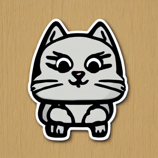 Prompt: cute fluffy cat sticker