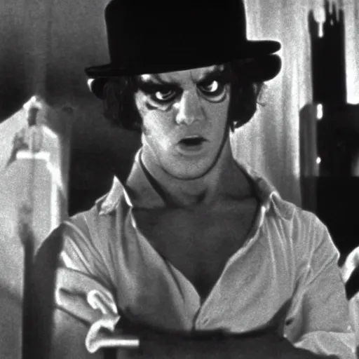 Prompt: a film still from clockwork orange