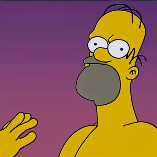 Image similar to Homer Simpson in a swimming pool dark and creepy 4K quality super realistic