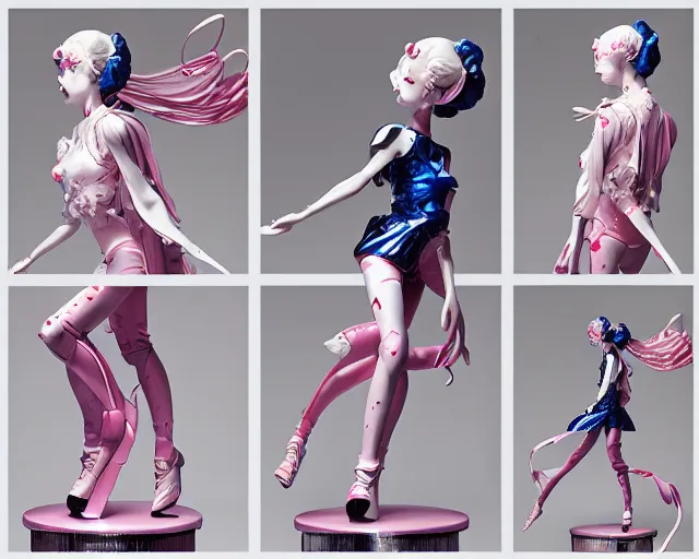 Image similar to james jean and isolated magical girl vinyl figure, figure photography, dynamic pose, harajuku style undertones, glitter accents on figure, anime stylized, accurate fictional proportions, high detail, ethereal lighting - h 6 4 0