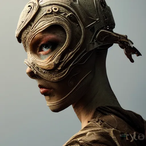 Image similar to Very very very very highly detailed epic photo of beautiful face with porcelain mask, intricate, dystopian, sci-fi, extremely detailed, digital painting, artstation, concept art, smooth, sharp focus, illustration, intimidating lighting, incredible art by Anton Pieck, Octane render in Maya and Houdini VFX