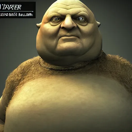 Prompt: Steve Ballmer as Jabba the Hutt, Sung Choi, Mitchell Mohrhauser, Maciej Kuciara, Johnson Ting, Maxim Verehin, Peter Konig, final fantasy , mythical, 8k photorealistic, cinematic lighting, HD, high details, atmospheric