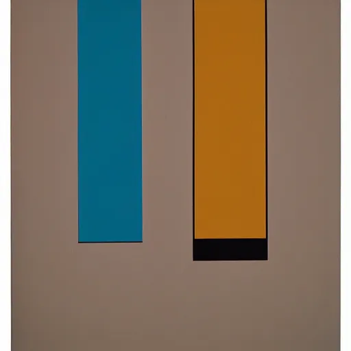 Image similar to A abstract painting in the style of Sophie Taeuber-Arp and Gary Hume, 1970s Scandinavian naturalistic minimalism style, flat colour-block style, geometric abstraction, muted earthy colours