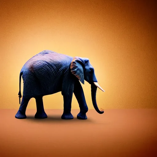 Prompt: an elephant standing on a ball, photography, award winning, high definition