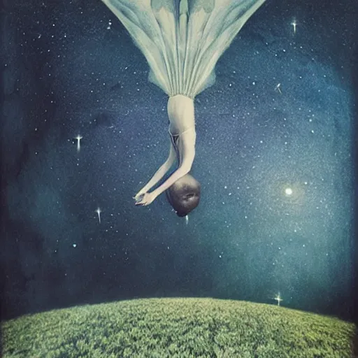 Image similar to phantom grip, the edge of the universe (on film), by Ida Rentoul Outhwaite and Brooke Shaden