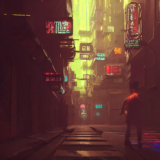 Image similar to a dark alleyway of a cyberpunk city, intricate artwork by Tooth Wu and wlop and beeple, octane render, hyper realism, 8k