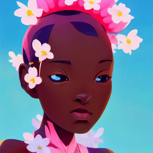 Image similar to body icon stylized minimalist an african girl in a pikatchu costume surrounded by cherry blossoms, loftis, cory behance hd by jesper ejsing, by rhads, makoto shinkai and lois van baarle, ilya kuvshinov, rossdraws, global illumination