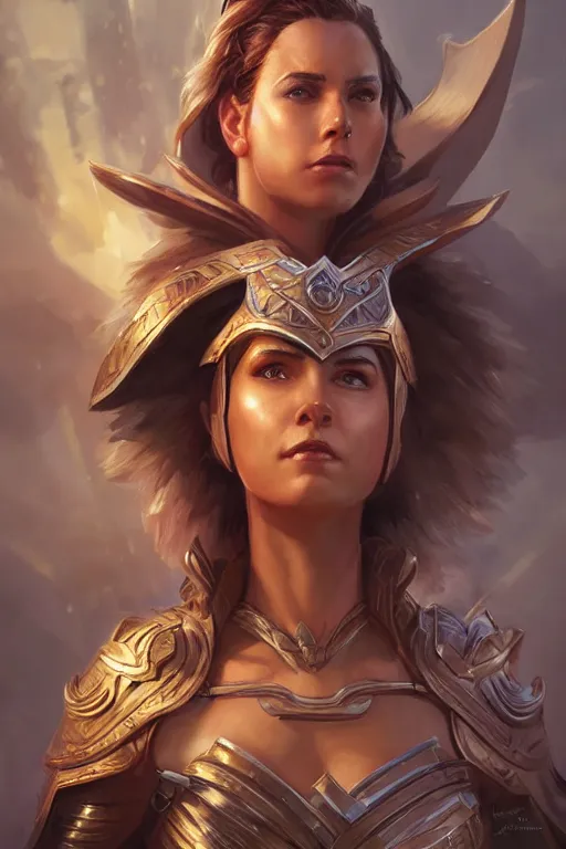 Image similar to amazon valkyrie athena, d & d, fantasy, portrait, highly detailed, headshot, digital painting, trending on artstation, concept art, sharp focus, illustration, art by artgerm and greg rutkowski and magali villeneuve