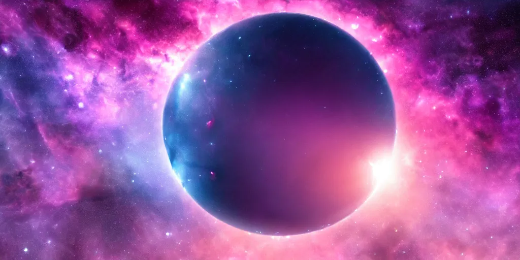 Prompt: magnificent photography of a planet with a nebula in deep space landscape, pink and purple chaotic clouds, stars, unreal engine render, nasa, artstation, deviantart, 8 k