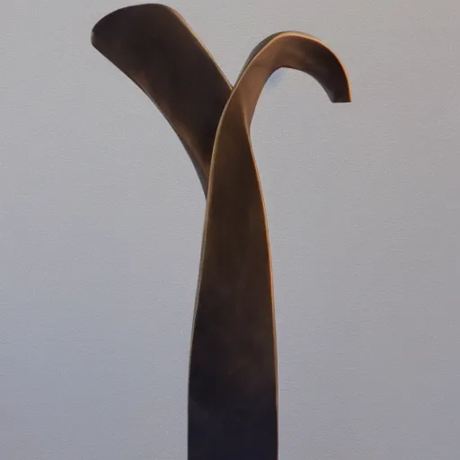 Image similar to minimalist abstract bronze and obsidian sculpture of a flame