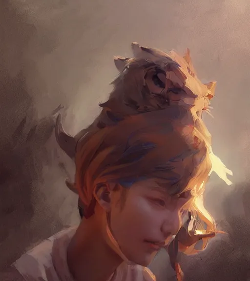 Image similar to king, portrait, illustration, rim light, top light, perfectly shaded, spring time, slight overcast lighting, soft painting, art by krenz cushart and wenjun lin