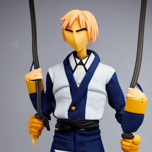 Prompt: korosensei from ansatsu kyoushitsu, actionfigure, product shoot, studio lighting