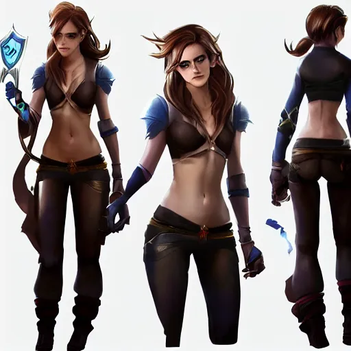 Image similar to Emma Watson in League of Legends. Legendary Skin. In game capture