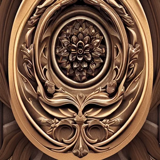 Prompt: beautiful decorative holy classical ornamental door emblem, sacred weapon, fibonacci rhythms, roses, lilies, rose petals, lily petals, acanthus scrolls, small medium and large elements, artgerm, trending on artstation, wlop, russ abbott