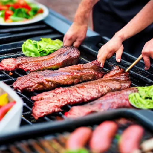 Prompt: portrait of people doing bbq under heavy rain, ultra realistic face detailed eyes