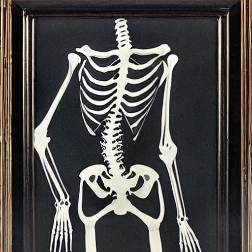 Prompt: painting of a black skeleton by Rene Lalique