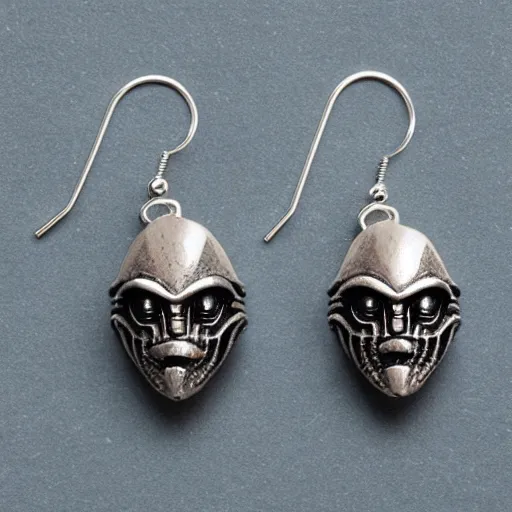 Image similar to h. r. giger alien woman earrings