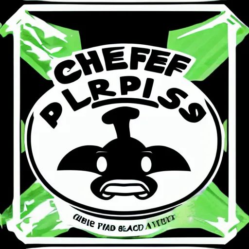 Image similar to chef platypus, logo style, black and green