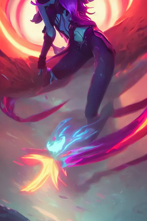 Prompt: evelynn league of legends wild rift hero champions arcane magic digital painting bioluminance alena aenami artworks in 4 k design by lois van baarle by sung choi by john kirby artgerm and greg rutkowski and magali villeneuve mage fighter assassin