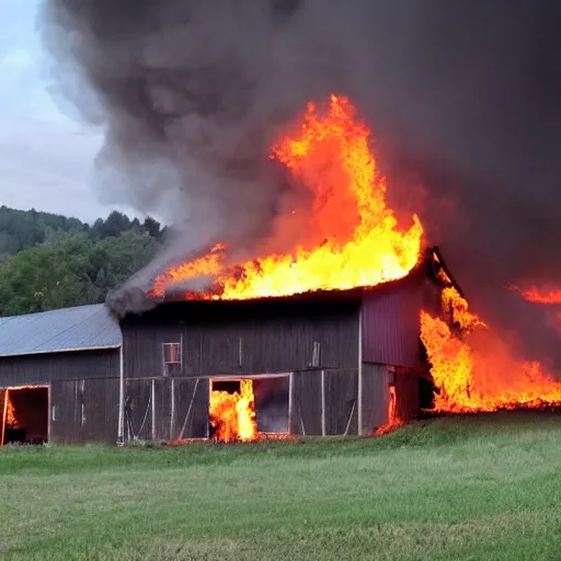 Image similar to barn on fire