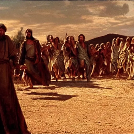 Image similar to cinematic still of the ark of the covenant, Biblical epic movie directed by Steven Spielberg