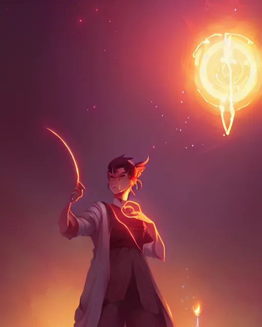 Image similar to highly detailed vfx portrait of a mage casting a light spell, unreal engine, greg rutkowski, loish, rhads, beeple, makoto shinkai and lois van baarle, ilya kuvshinov, rossdraws, tom bagshaw, alphonse mucha, global illumination, detailed and intricate environment