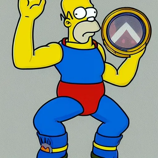 Image similar to homer simpson as a dragon ball character by akira toriyama, anime, manga, detailed