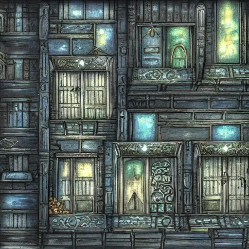 Image similar to planescape art style city of doors wallpaper