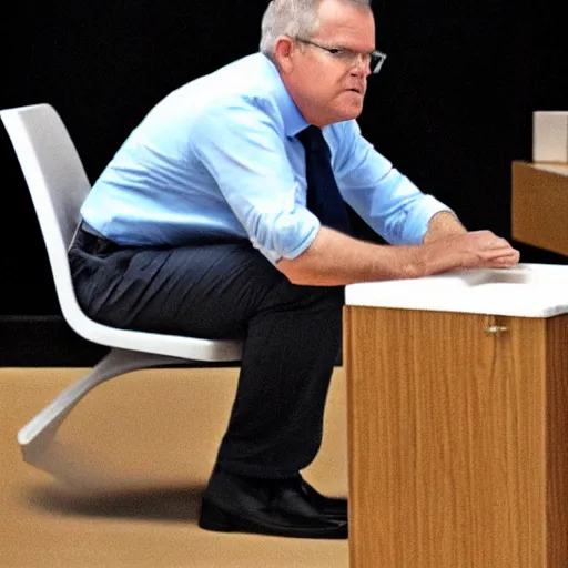 Image similar to scott morrison on the toilet